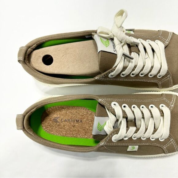 Cariuma OCA Low Burnt Sand Canvas Contrast Thread Sneaker Men’s 10 Women’s 11.5 - Picture 6 of 11